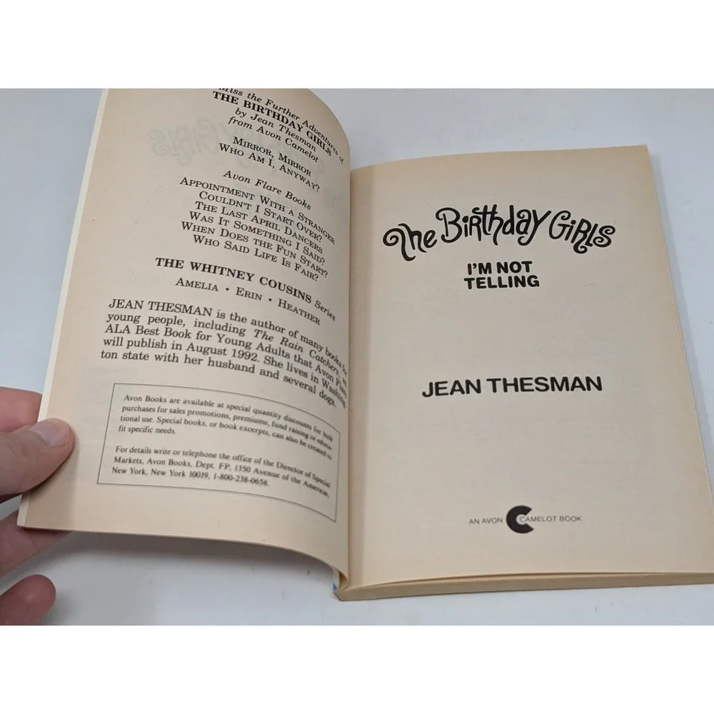 The Birthday Girls I'm Not Telling  by Jean Thesman  YA Book 1992 Avon‎ VTG 90s